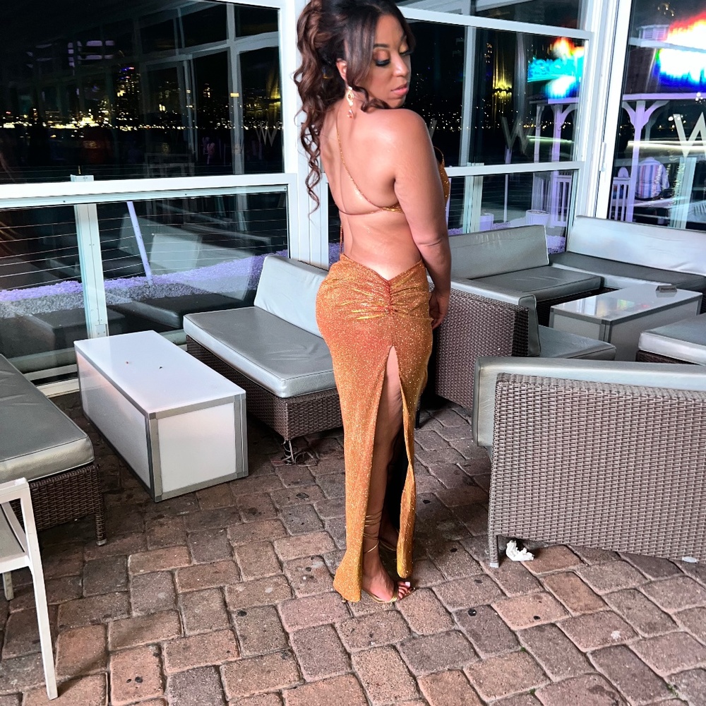 Gold Custom Dress-Great for prom
